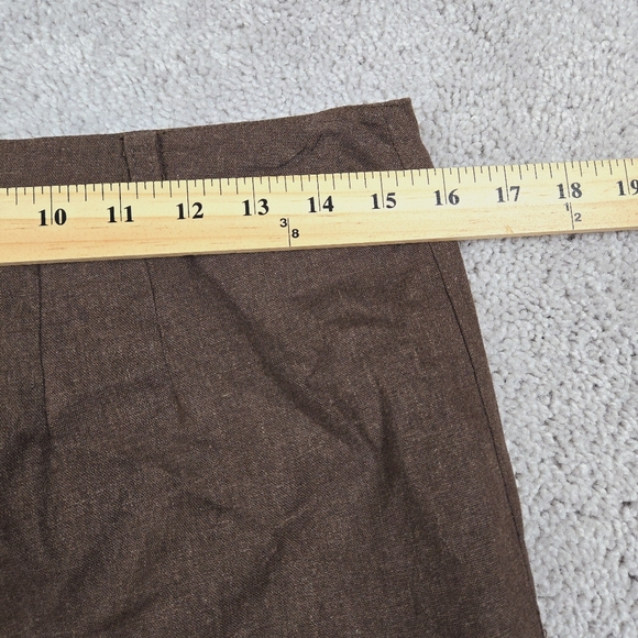 Ecologie Twee Midi Skirt Size 10 Linen Blend Chocolate Brown Paisly Academia - Picture 6 of 8